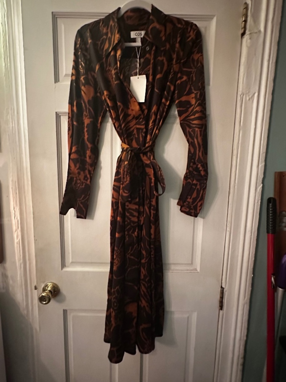 NWT COS silky autumn belted shirt dress